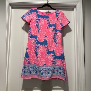 Lilly Pulitzer Donna Romper Pink Pineapple Blue Haven Mini Size 2 Dress